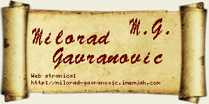 Milorad Gavranović vizit kartica